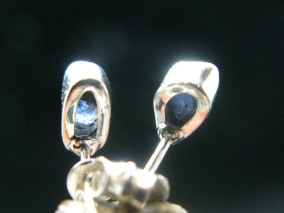 Benitoite Stud Earrings Sterling Silver From California - 1.46 Grams