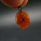 Gem Spessartine Spessartite Orange Garnet Pendant in SS From Tanzania - 0.8" - 2.16 Grams