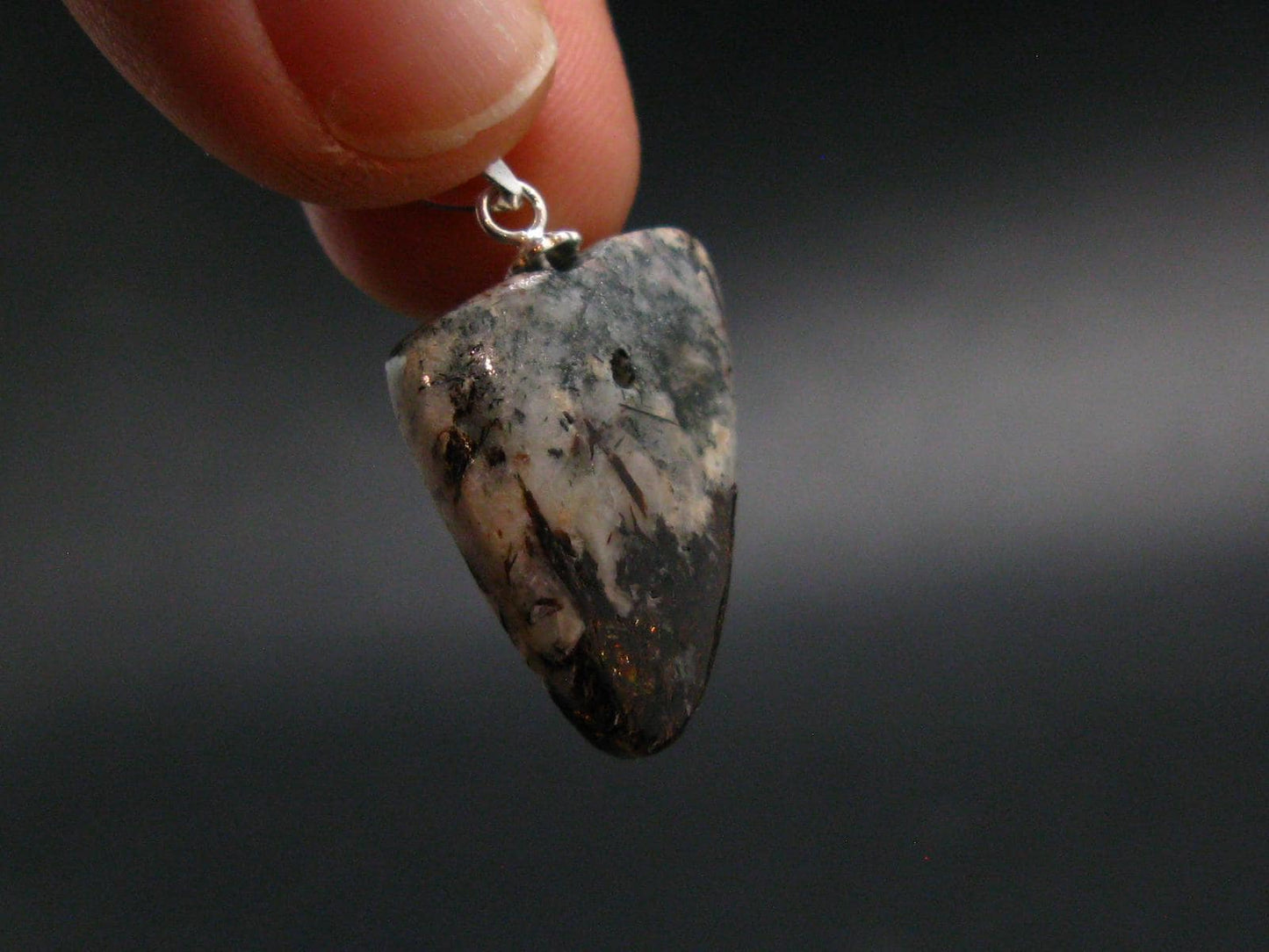 Astrophylite Astrophyllite Silver Pendant From Russia - 1.1" - 2.68 Grams