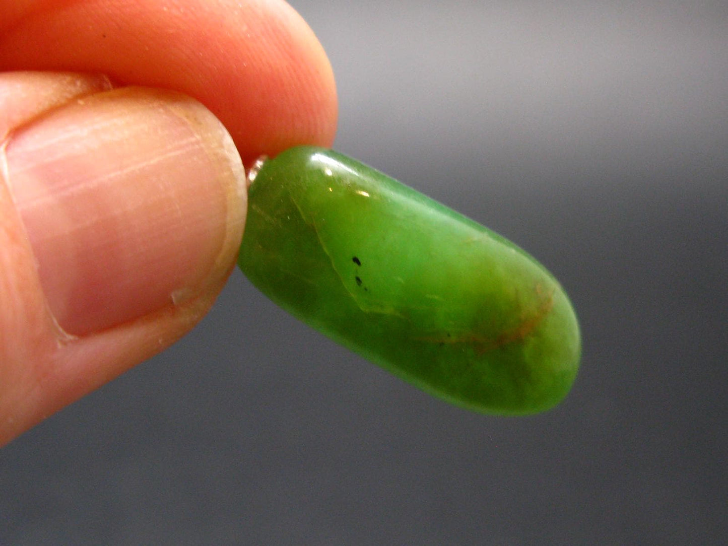 Chrysoprase Silver Pendant From Australia - 1.1" - 3.00 Grams