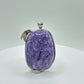 Charoite Sterling Silver Pendant – Angel Wing Accent - 16.47 Grams
