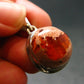 Fire Opal Sterling Silver Pendant From Mexico - 1.1" - 6.21 Grams