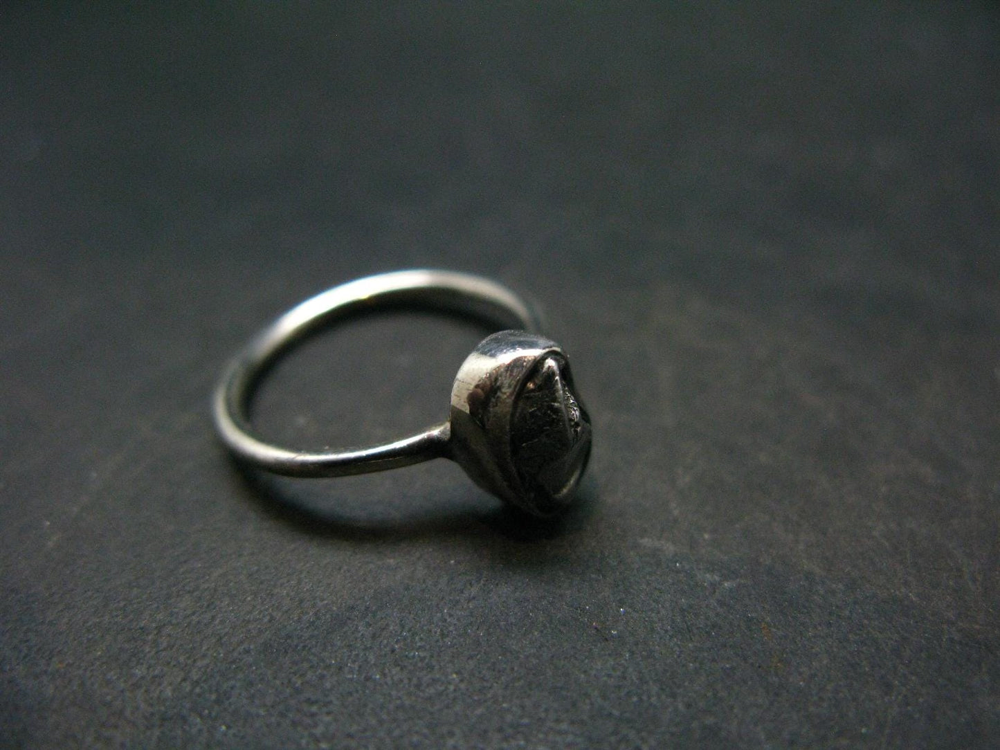 Meteorite Campo Del Cielo Argentina Sterling Silver Ring - 1.62 Grams - Size 4
