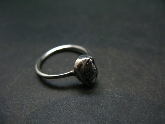 Meteorite Campo Del Cielo Argentina Sterling Silver Ring - 1.62 Grams - Size 4