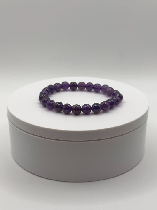 Classic Amethyst Stretch Bracelet – Calming & Spiritual Clarity - 15.69 Grams