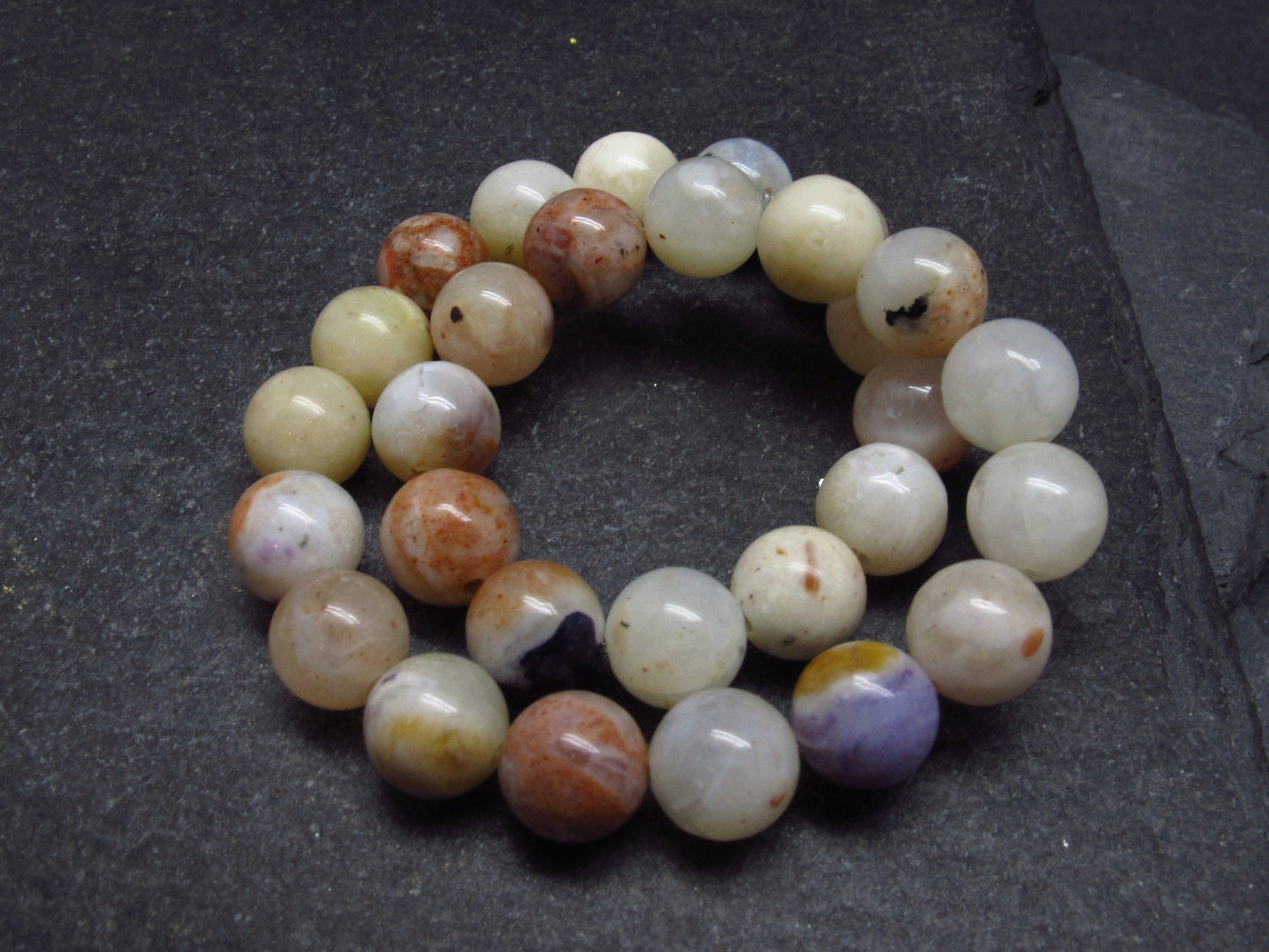 Tiffany Stone Violet Opal Genuine Bracelet ~ 7 Inches ~ 6mm Round Beads