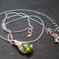 Peridot Olivine Faceted Pendant in SS With CZ Plus Chain From Arizona - 18" - 3.0 Grams