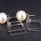 Cultured Freshwater White Pearl Dangle 925 Silver Earrings - 1.3"