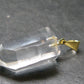 Lemurian Quartz Crystal Gold Plated Silver Pendant From Brazil - 1.5" - 7.74 Grams