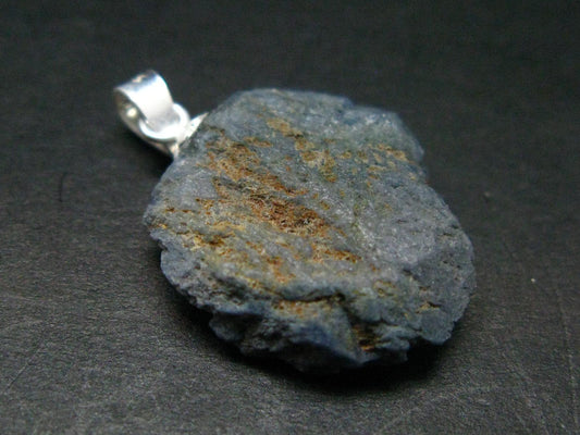 Benitoite Crystal Silver Pendant From California - 1.0" - 3.22 Grams