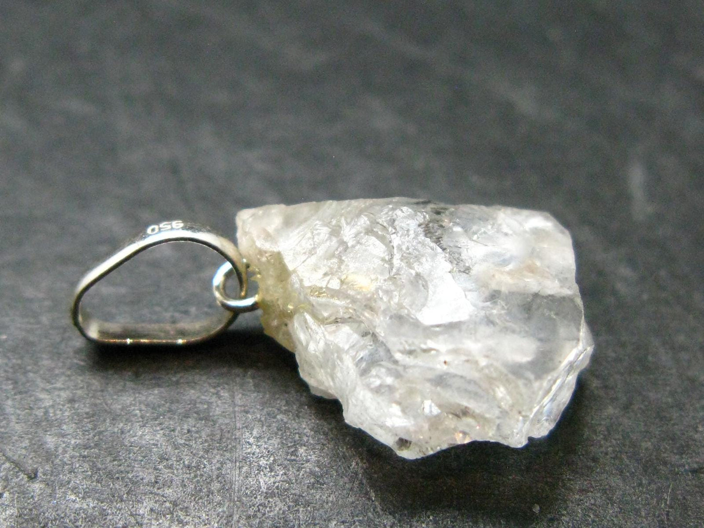 Goshenite Beryl Crystal 925 Silver Pendant From Brazil - 0.9" - 2.0 Grams