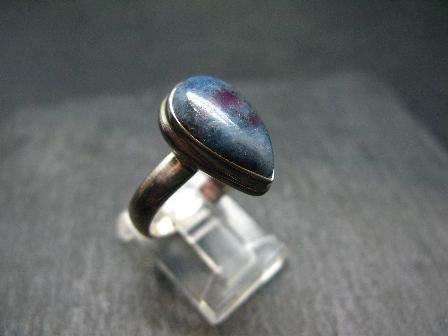Ruby & Kyanite Silver Ring From India - 5.30 Grams - Size 7