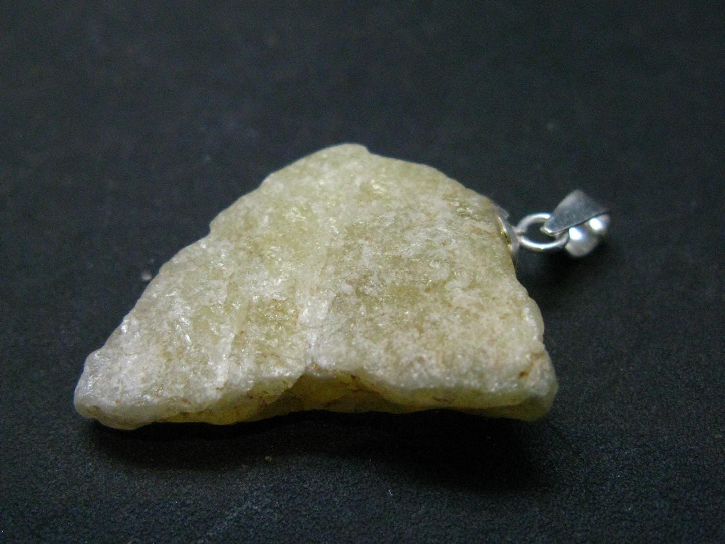 Large Natural Agni Gold Danburite Sterling Silver Pendant from Tanzania - 1.3" - 3.85 Grams