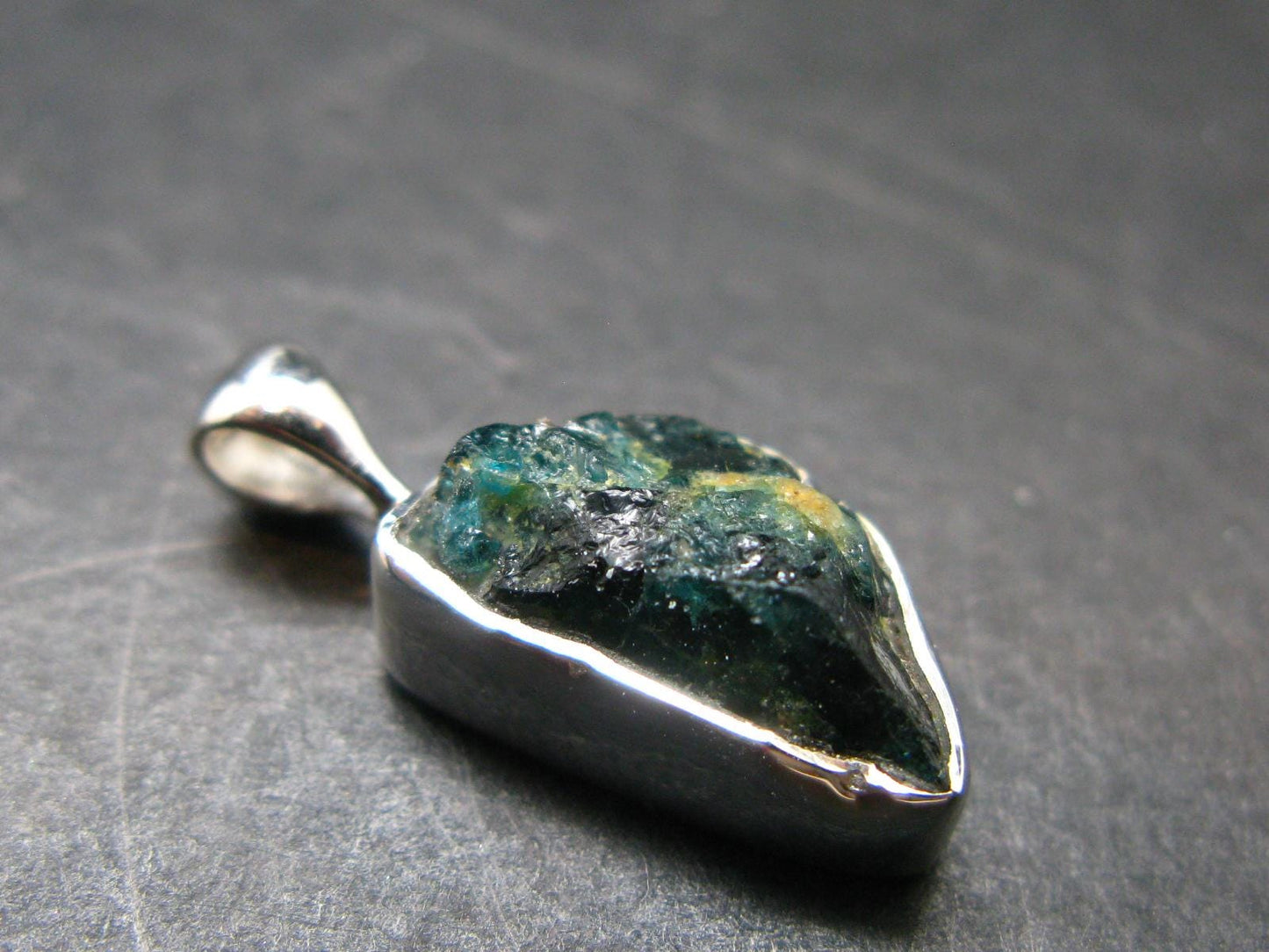 Blue Lazulite Silver Pendant From Pakistan - 0.8" - 2.0 Grams