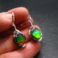 Ammolite Amolite Sterling Silver Earrings From Canada - 1.2"
