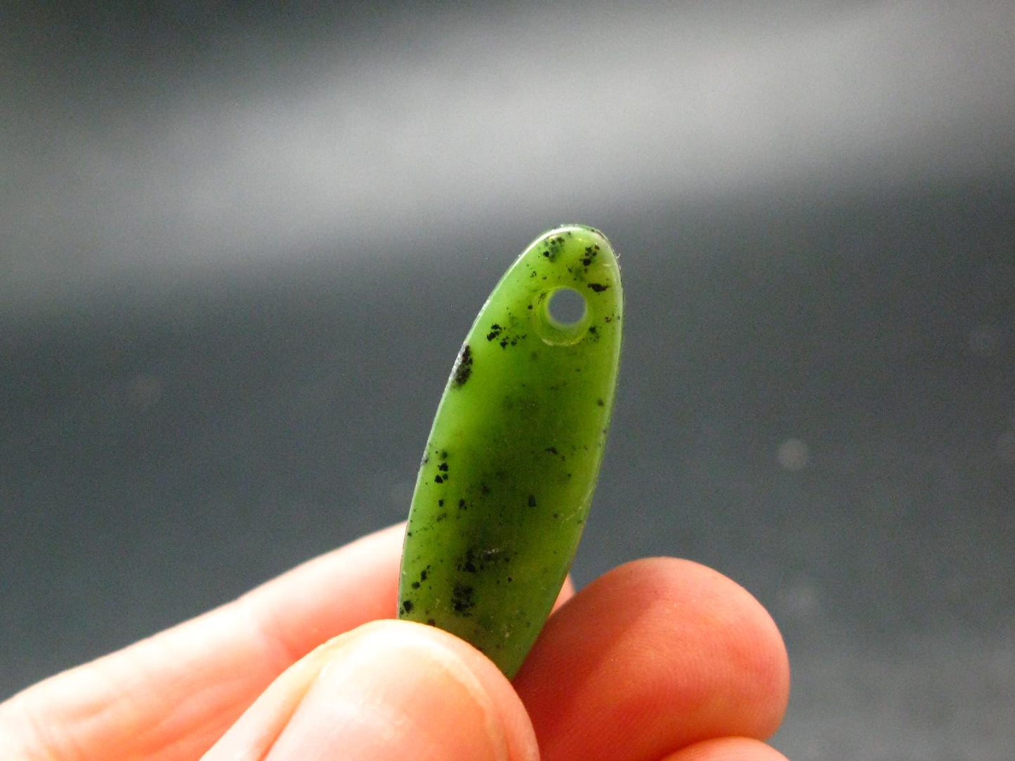 Nephrite Jade 1.2" Pendant From Canada (Metal Free) - 14.16 Grams