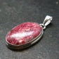 Thulite Silver Plated Pendant From Norway - 1.4" - 5.28 Grams
