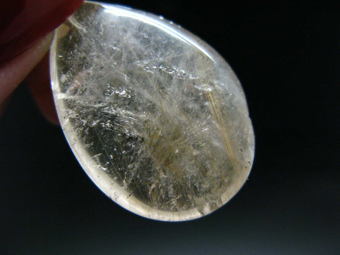 Rutilated Quartz Silver Pendant From Brazil - 1.5"