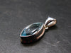 Blue Topaz Sterling Silver Pendant From Brazil - 0.9" - 2.57 Grams