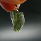 Moldavite Tektite Silver Pendant from Czech Republic - 0.9" - 0.95 Grams