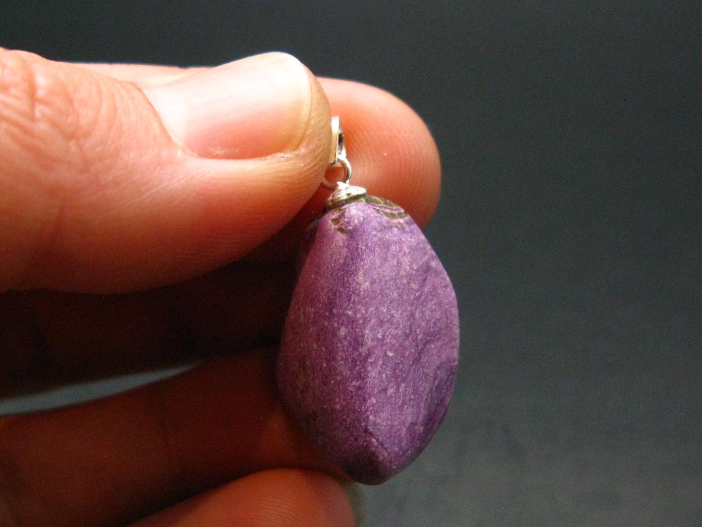 Rare Silver Stichtite Pendant from Australia - 1.1"