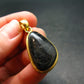 Nuumite Nuummite Gold Plated Silver Pendant From Greenland - 1.5" - 8.24 Grams