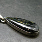 Very Rare Sterling Silver Nuumite Nuummite Pendant From Greenland - 1.6" - 5.48 Grams