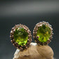 Natural Peridot (Olivine|) Stud Faceted Earrings In Sterling Silver from Pakistan - 0.7"