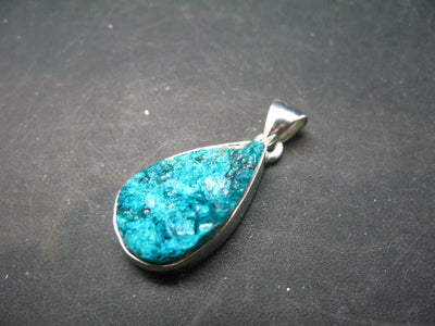 Dioptase Crystal Silver Pendant from Congo - 4.72 Grams - 1.3"