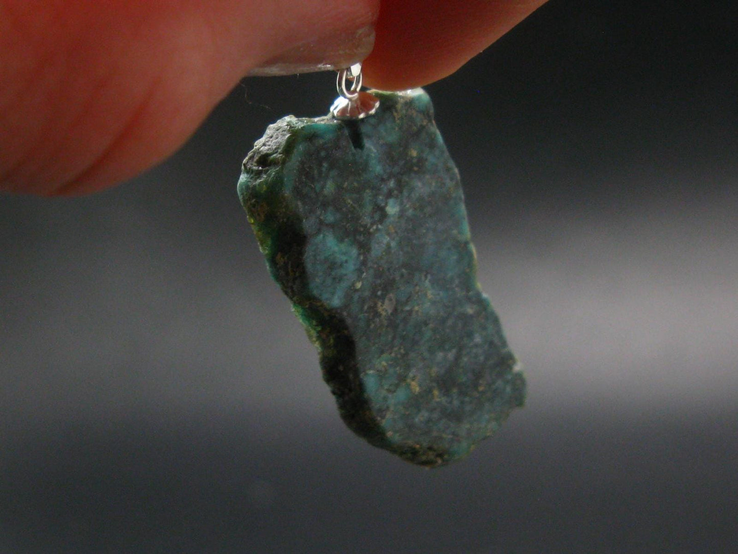 Genuine Turquoise Silver Pendant From Sleeping Beauty Arizona - 1.4" - 4.09 Grams