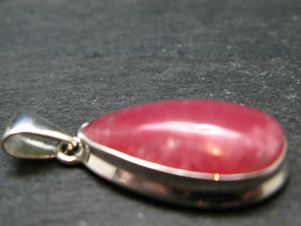 Rare Rhodochrosite Sterling Silver Pendant From Argentina - 1.5" - 7.09 Grams