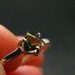 Moldavite Tektite Facetted Silver Ring from Czech Republic - Size 6 - 1.32 Grams