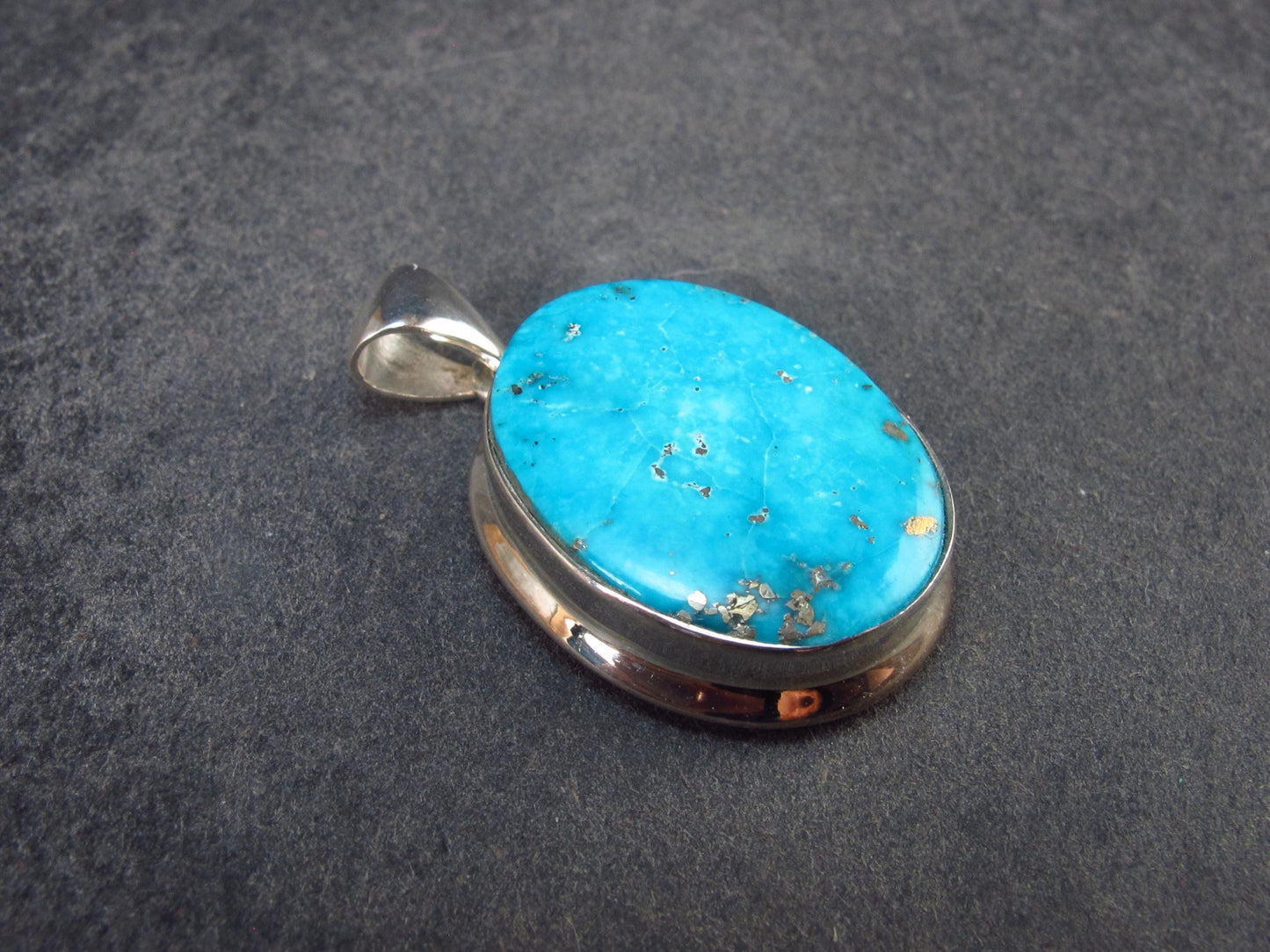 Turquoise Silver Pendant - 1.2" - 6.30 Grams