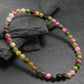 Watermelon Bicolor Tourmaline Genuine Bracelet ~ 7 Inches ~ 4mm Round Beads