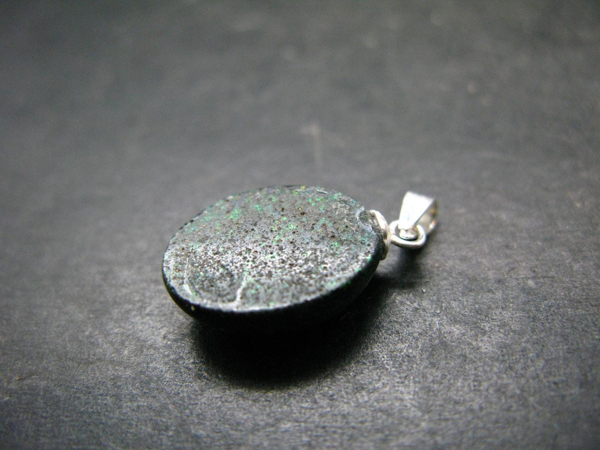 Rare Black Opal Sterling Silver Pendant From Australia - 0.9" - 1.49 Grams