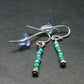 Nice Raw Natural Turquoise Sterling Silver Earrings from Mexico - 0.6 Grams