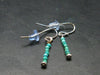 Nice Raw Natural Turquoise Sterling Silver Earrings from Mexico - 0.6 Grams