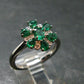 Emerald Faceted Silver Ring from Colombia - 2.89 Grams Total - Size 7