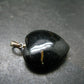 Silver Nuumite Nuummite Heart Pendant From Greenland - 1.1" - 4.83 Grams
