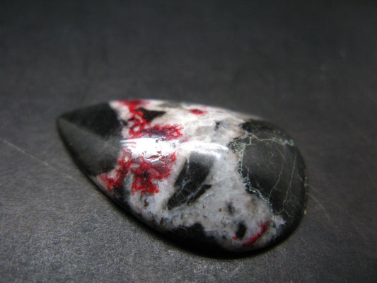 Cinnabar in Dolomite Cabochon from China - 9.24 Grams - 37 x 23 mm