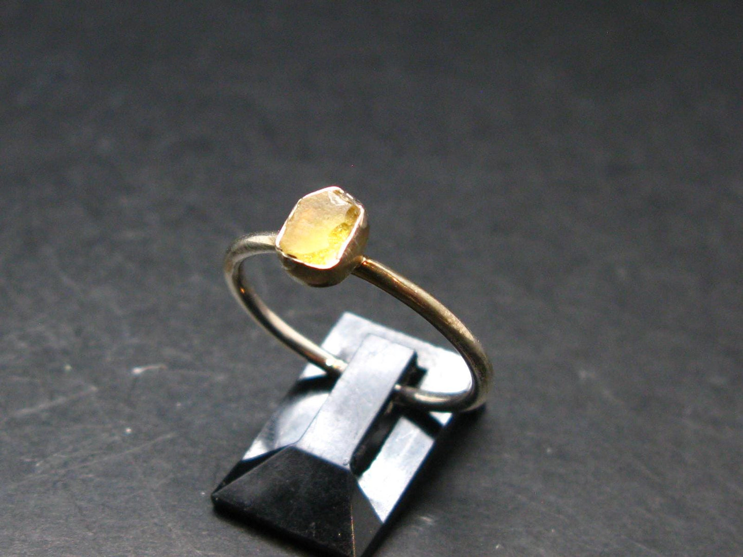 Libyan Tektite Sterling Silver Ring from Libya - Size 10 - 2.01 Grams