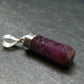 Ruby Silver Pendant from India - 1.3" - 3.09 Grams
