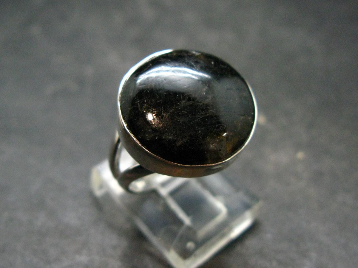 Very Rare Nuumite Nuummite Sterling Silver Plated Ring from Greenland - 5.39 Grams - Size 7