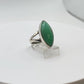 Chrysoprase Marquise Ring – Natural Green Chalcedony Sterling Silver Jewelry - Size 7
