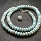 Larimar Necklace Rondelle Beads From Dominican Republic - 17" - 40.37 Grams