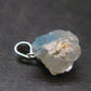 Rare Raw Blue Euclase Gem Crystal Silver Pendant from Zimbabwe - 0.6" - 1.21 Grams