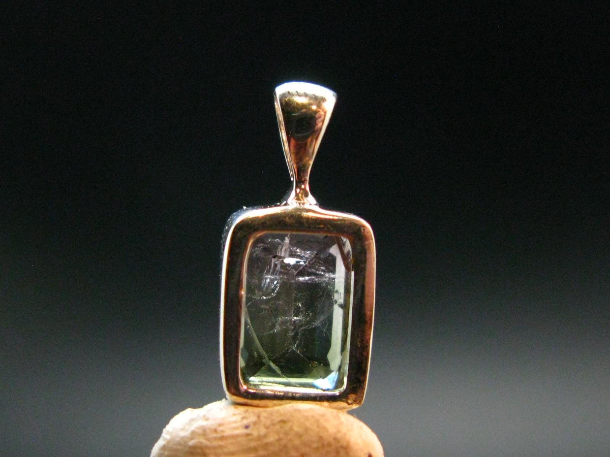 Gem Watermelon Tourmaline Crystal Silver Pendant From Brazil - 0.6" - 1.36 Grams