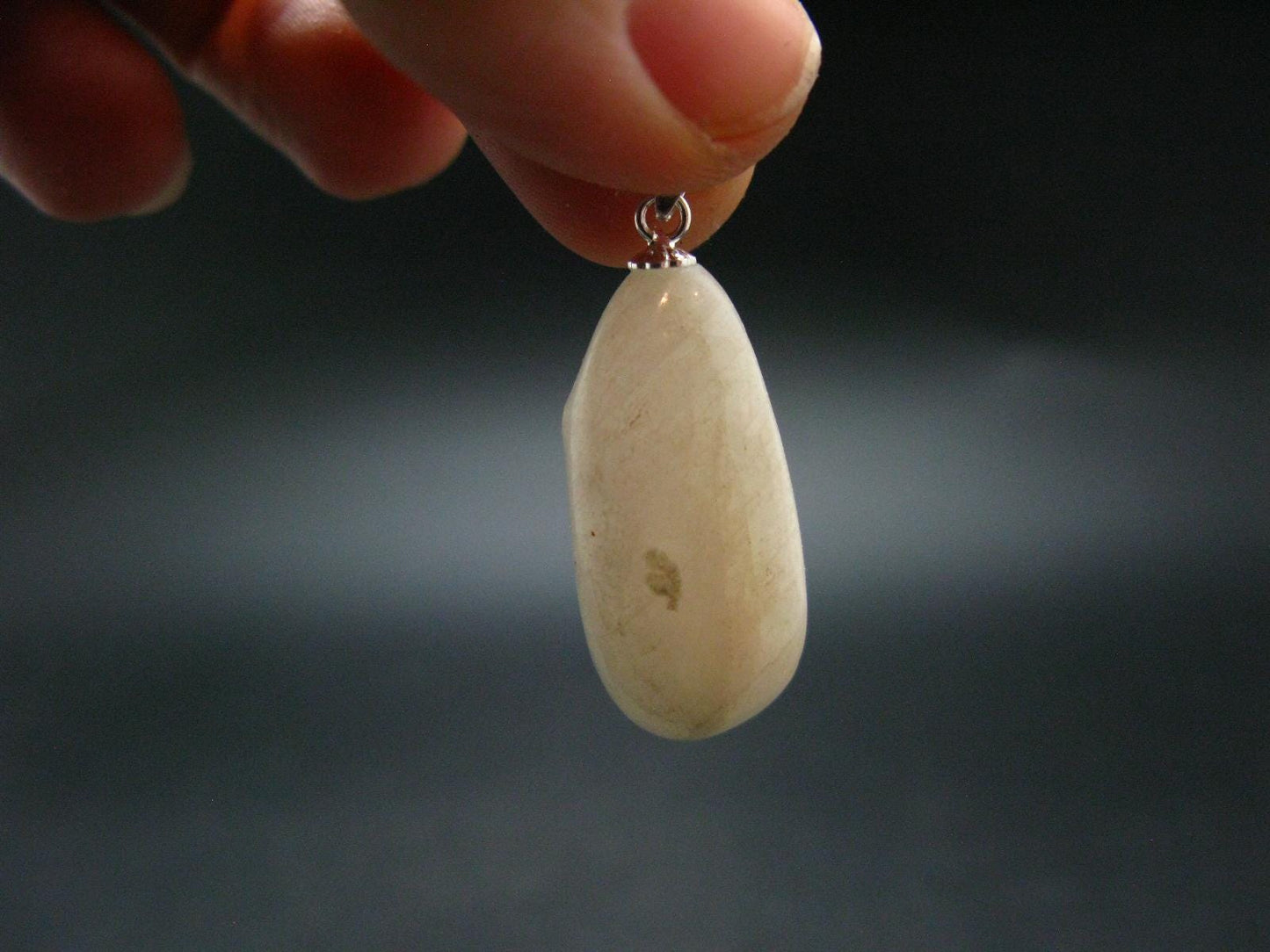 Very Rare White Cryolite 925 Silver Pendant from Greenland - 1.3" - 7.81 Grams
