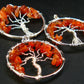 Set of Three Natural Carnelian Tree of Life Healing Necklace Pendant