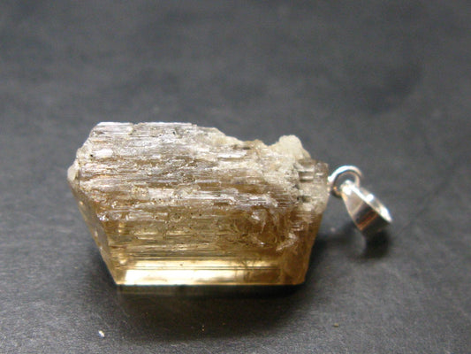 Golden Scapolite Silver Pendant From Tanzania - 0.9" - 4.30 Grams